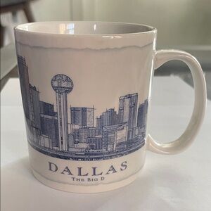 Starbucks Dallas ‘The Big D’ Skyline Mug - Blue and White - Architecture Series